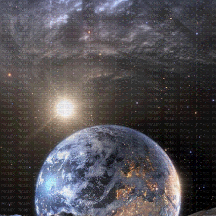 Background earth animated, animated , background , space , galaxy , universe  , earth , sky , stars - Free animated GIF - PicMix