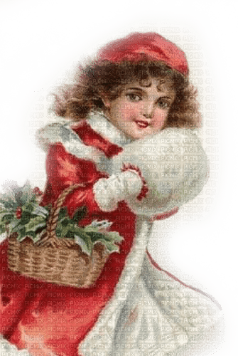 kikkapink vintage winter girl baby child red - δωρεάν png