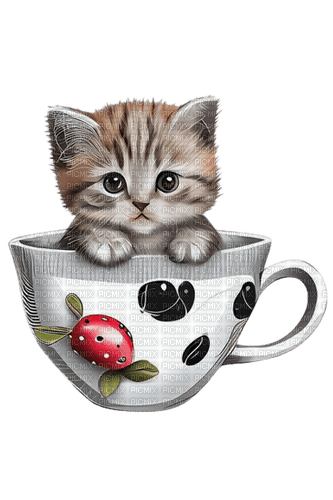 Chat dans une tasse - darmowe png