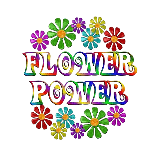 loly33 texte flower power - nemokama png
