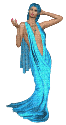 chica azul - Besplatni animirani GIF