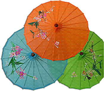 soave deco oriental umbrella blue orange green - png gratuito