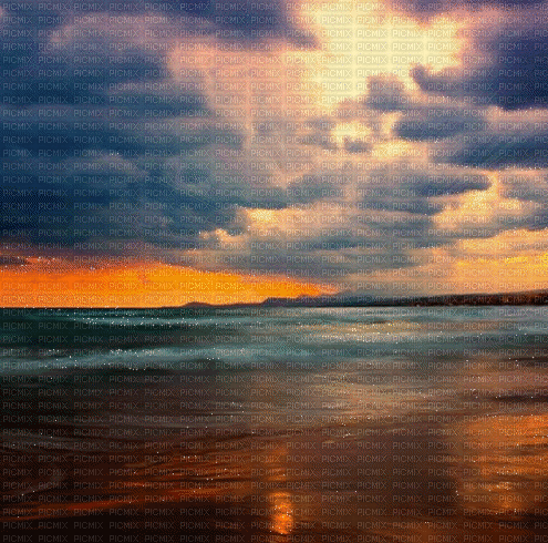 Sea.Landscape.Ocean.Sunset.gif.Victoriabea - GIF animé gratuit