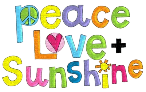 Peace Love Sunshine Text - Free PNG