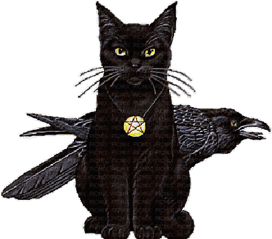 Kaz_Creations Gothic Cat Bird - GIF animate gratis