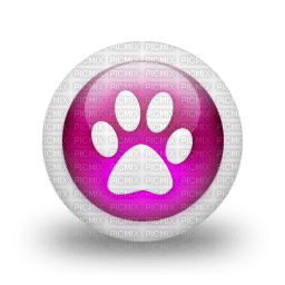 pink paw icon - gratis png