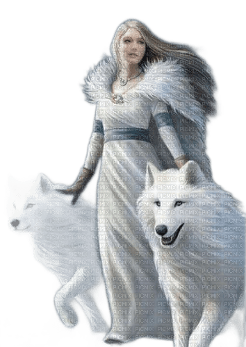 loly33 femme loup hiver - darmowe png