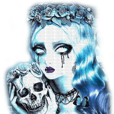 Y.A.M._Gothic woman skull - Free PNG