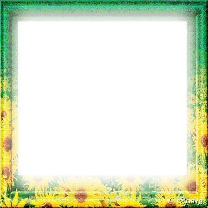 soave frame flowers sunflowers vintage  green - Free PNG