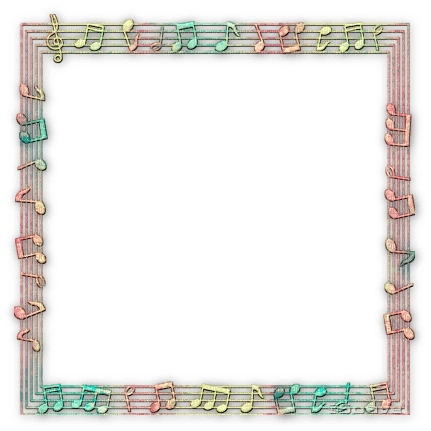 soave frame music note deco border pink green - zadarmo png