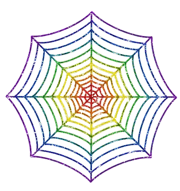 Rainbow Spiderweb - Бесплатни анимирани ГИФ