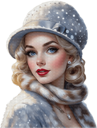 loly33 femme vintage hiver - бесплатно png