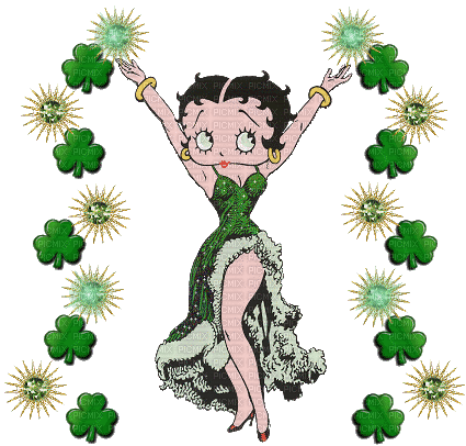 MMarcia gif Betty Boop ST Patrick's - Бесплатный анимированный гифка