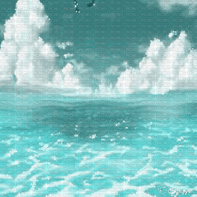 soave background summer clouds sea animated teal - Free animated GIF