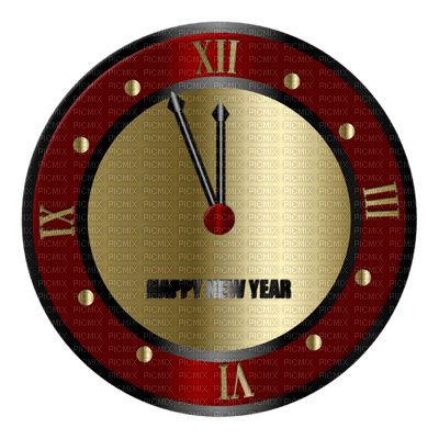 Kaz_Creations New Year Deco Clock - 免费PNG
