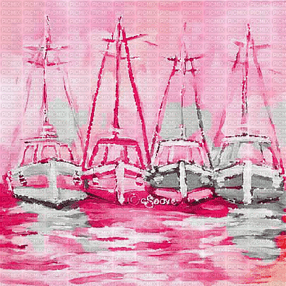 soave background animated summer painting sea boat - Δωρεάν κινούμενο GIF