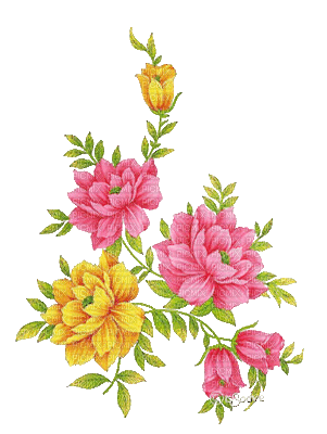 soave deco flowers animated vintage branch pink - Free animated GIF