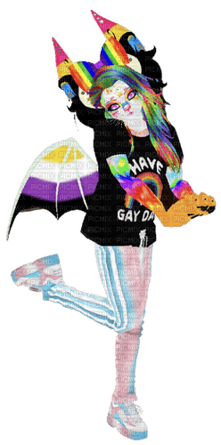 HAVE A GAY DAY pride bat catboy - png ฟรี