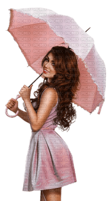 kvinna paraply-rosa - PNG gratuit