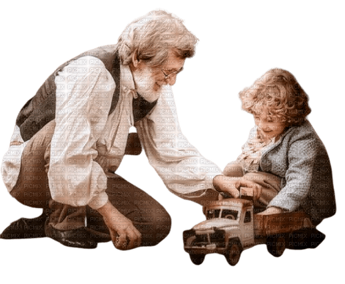 morfar och barn-grand-père et enfants - png gratis