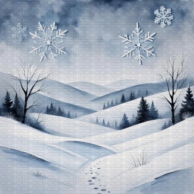 Winter Hills Landscape - 免费PNG