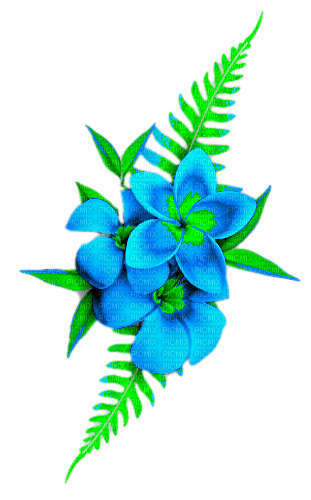 Flowers.Blue.Green - PNG gratuit