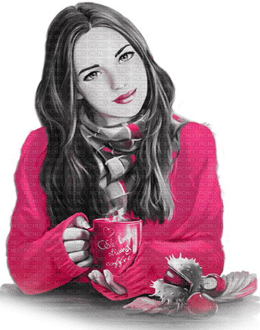 soave woman autumn leaves fashion coffee - фрее пнг