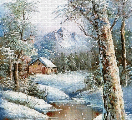 loly33 paysage hiver - Bezmaksas animēts GIF
