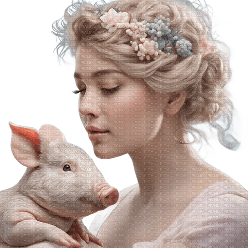 Frau mit Schweinchen - δωρεάν png