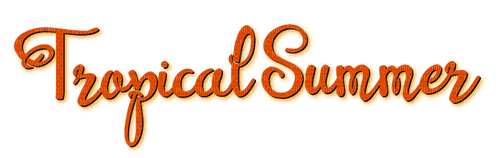 Tropical Summer.Text.Orange - By KittyKatLuv65 - PNG gratuit