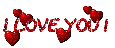 I Love You.Text.Red.Victoriabea - GIF animado gratis
