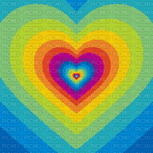 Rainbow Heart Backround - Ingyenes animált GIF