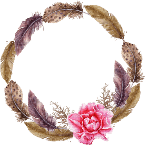 feather wreath Bb2 - nemokama png