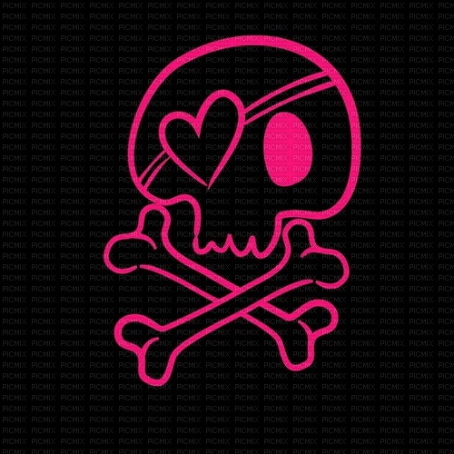 pink black skull background - PNG gratuit