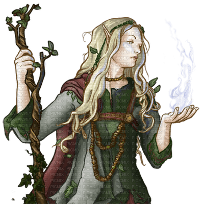 elf green mage - Free PNG