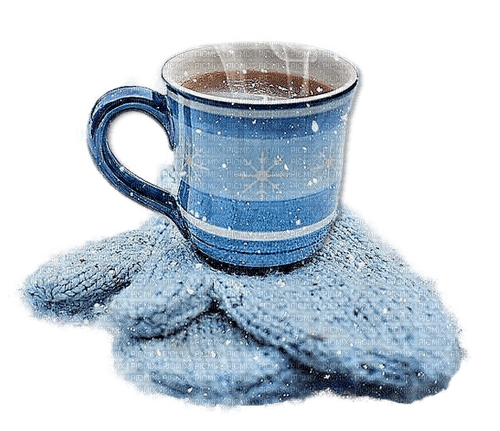 Winter.Blue.Deco.Coffee.Gloves.Victoriabea - PNG gratuit