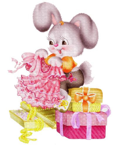kikkapink deco scrap birthday bunny - darmowe png