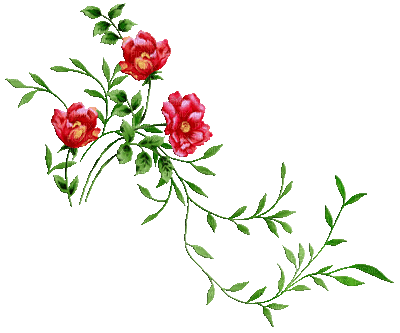 soave deco animated branch flowers pink green - Gratis animeret GIF
