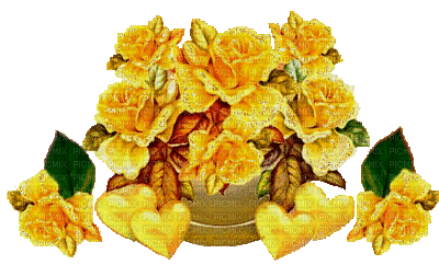 YELLOW ROSES - Free animated GIF