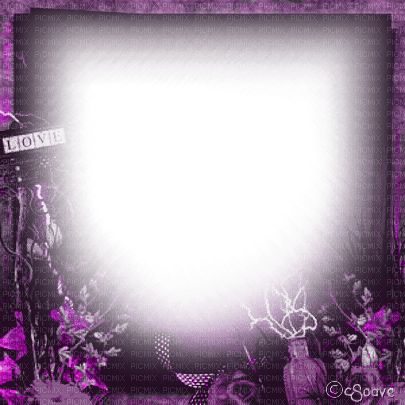 soave frame fantasy gothic flowers purple - ücretsiz png