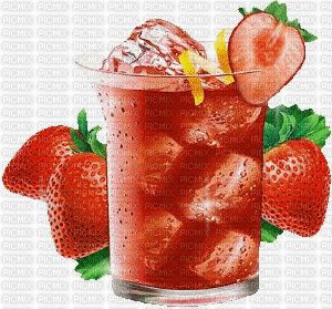 cocktail au fraise - 無料のアニメーション GIF