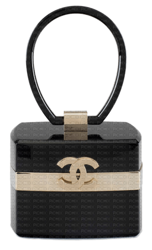 Chanel Bag Gold Black - Bogusia - zdarma png