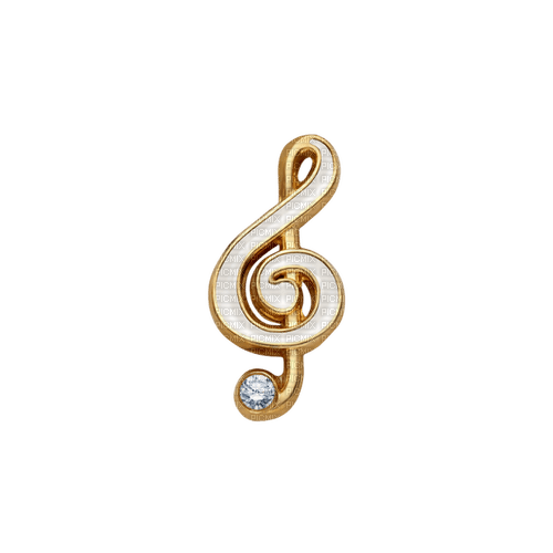 treble clef gold charm - 免费PNG