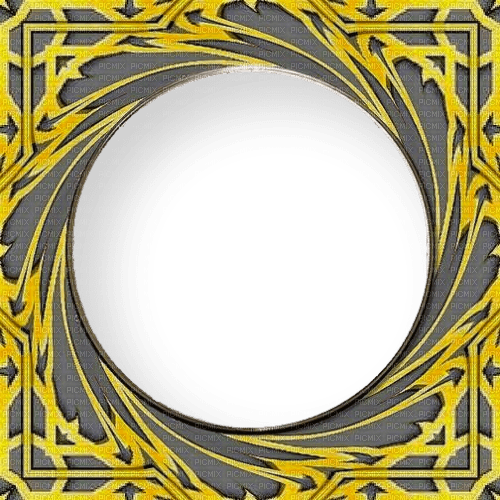 Yellow.Round.Frame.Cadre.Victoriabea - 免费PNG