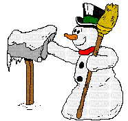 bonhomme de neige - Безплатен анимиран GIF