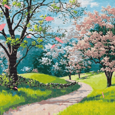 Spring Sakura Blossoms Background - Бесплатный анимированный гифка