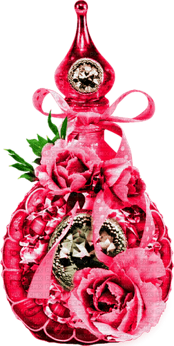 Bottle.Roses.Ribbon.Gems.Jewels.Pink.Silver - zadarmo png