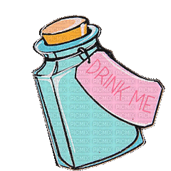 Alice in wonderland - Drink me bottle - GIF animate gratis