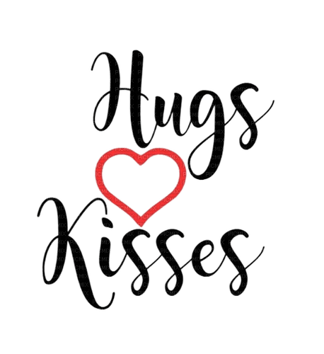 Hugs.Kisses.Text.deco.Victoriabea - Free PNG