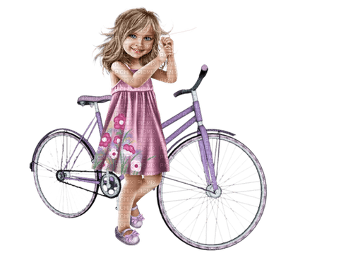 Petite fille et vélo - besplatni png